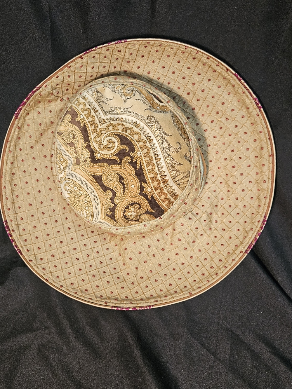 A112 Neutral Paisley Wide-Brim Sun Hat